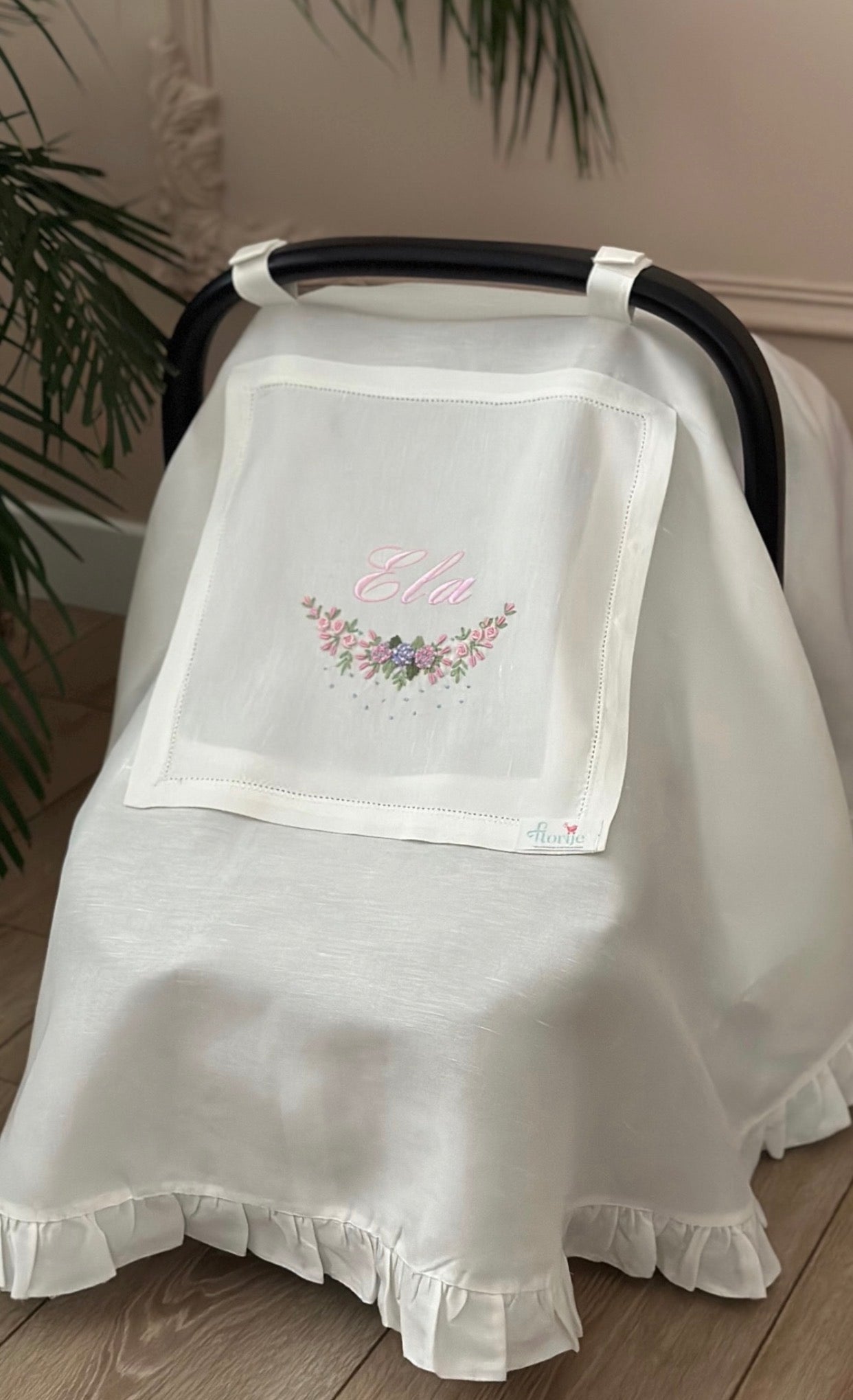 Keten Puset Örtüsü Ortanca Pembeli