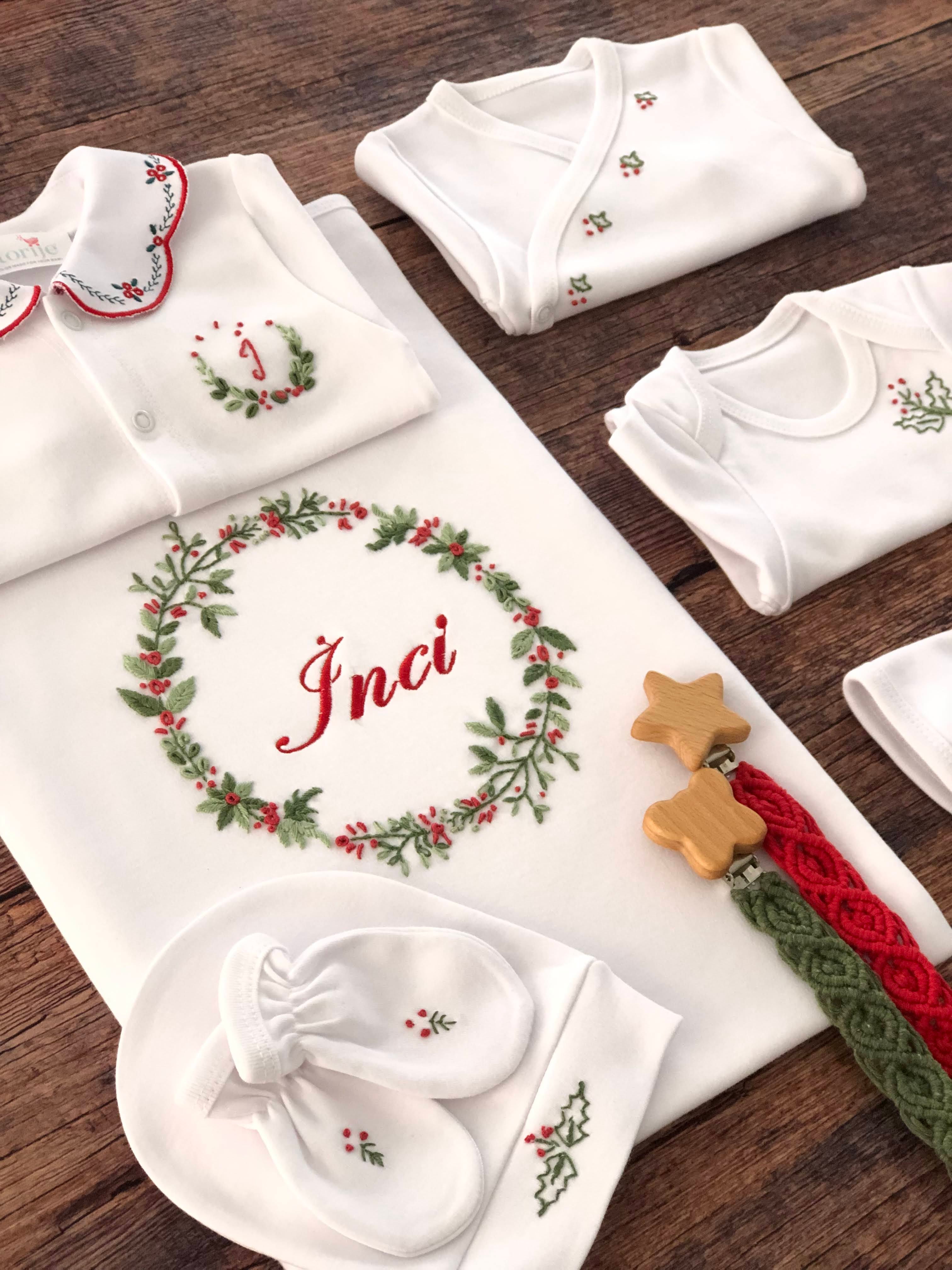 Yeni Yıl Temalı Çelenk Hastane Çıkış Seti