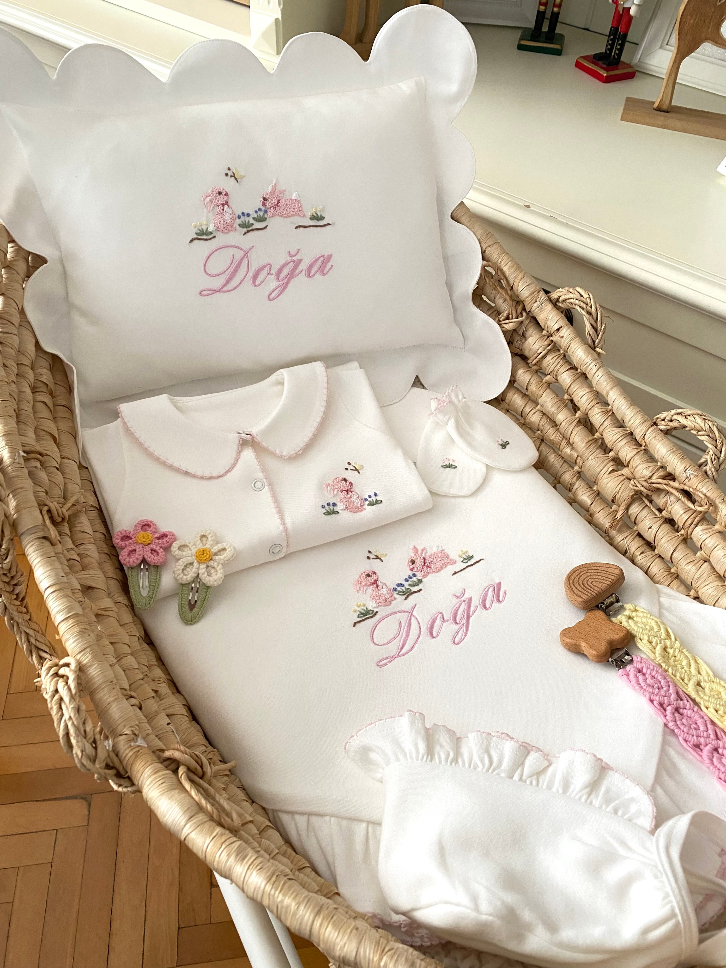 Rabbit Pink Organik Yenidoğan Seti