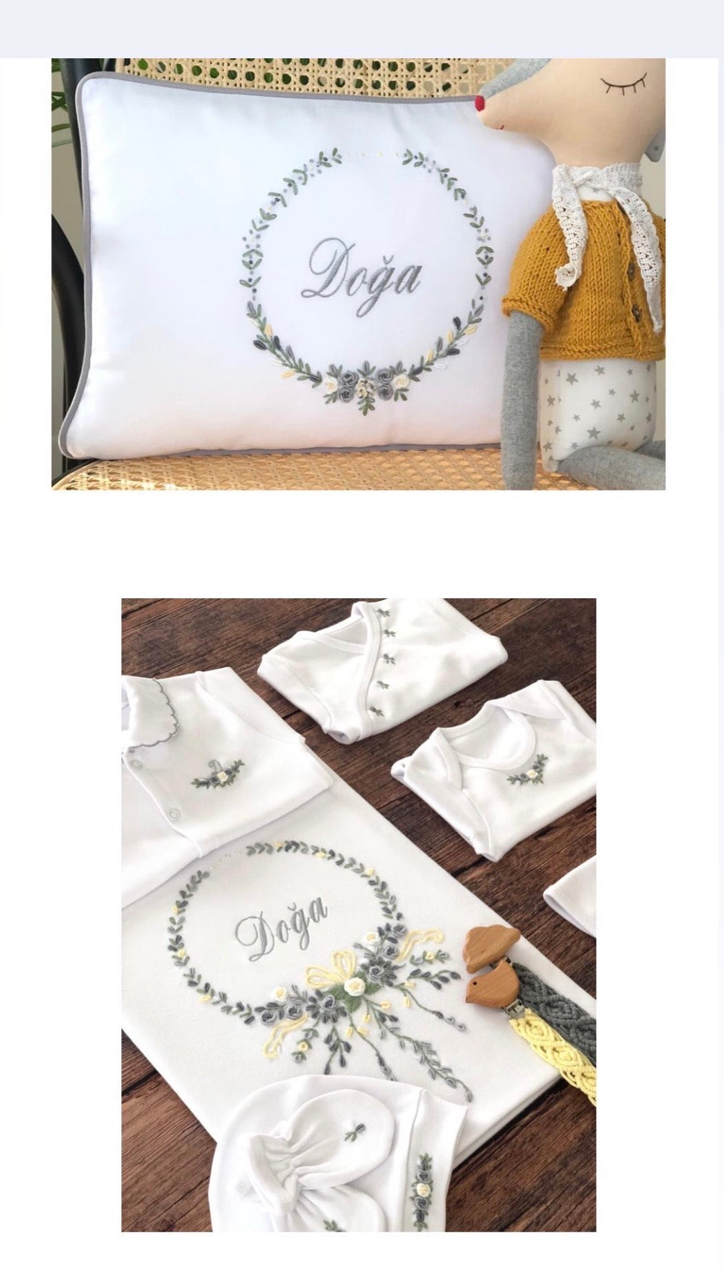 Damla Modeli Hastane Çıkışı Seti Gri/Sarı