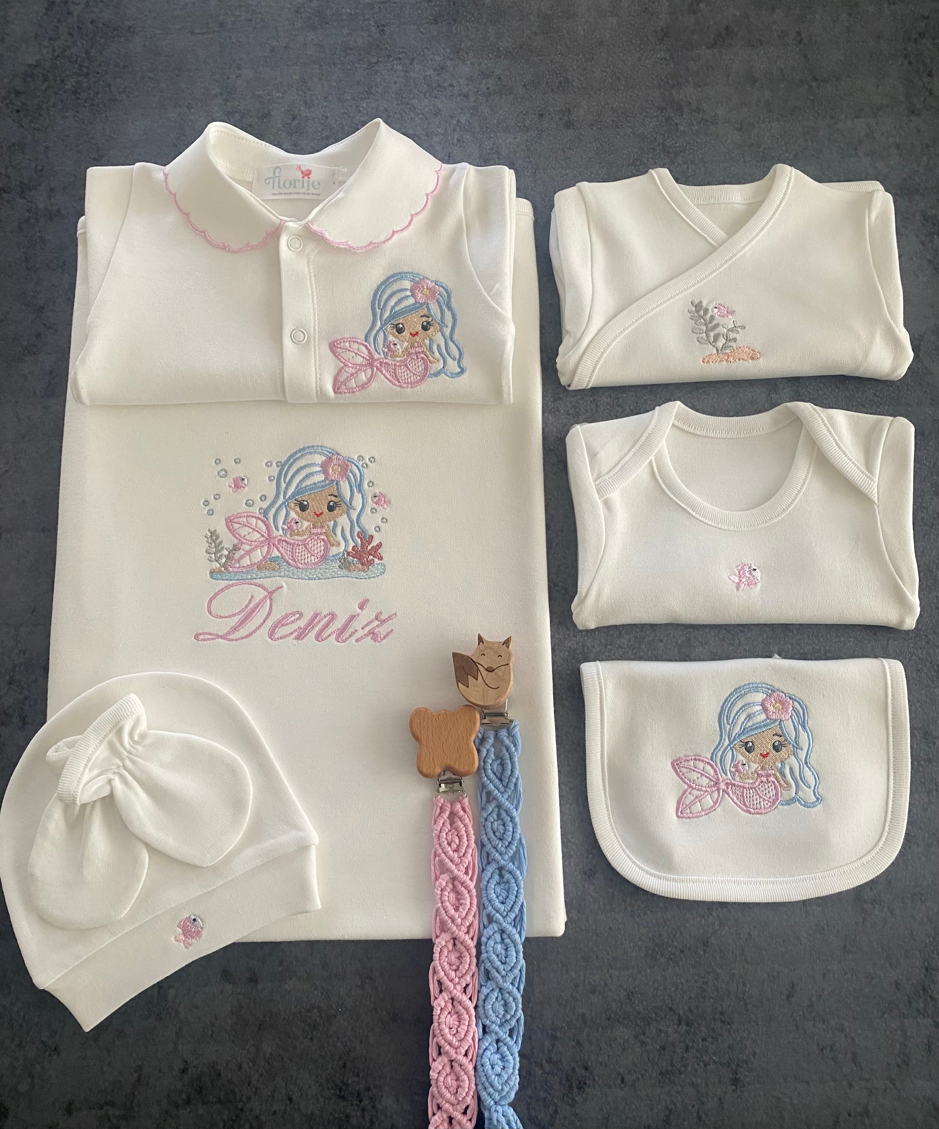 Deniz Kızı  Bebek Hastane Çıkış Seti