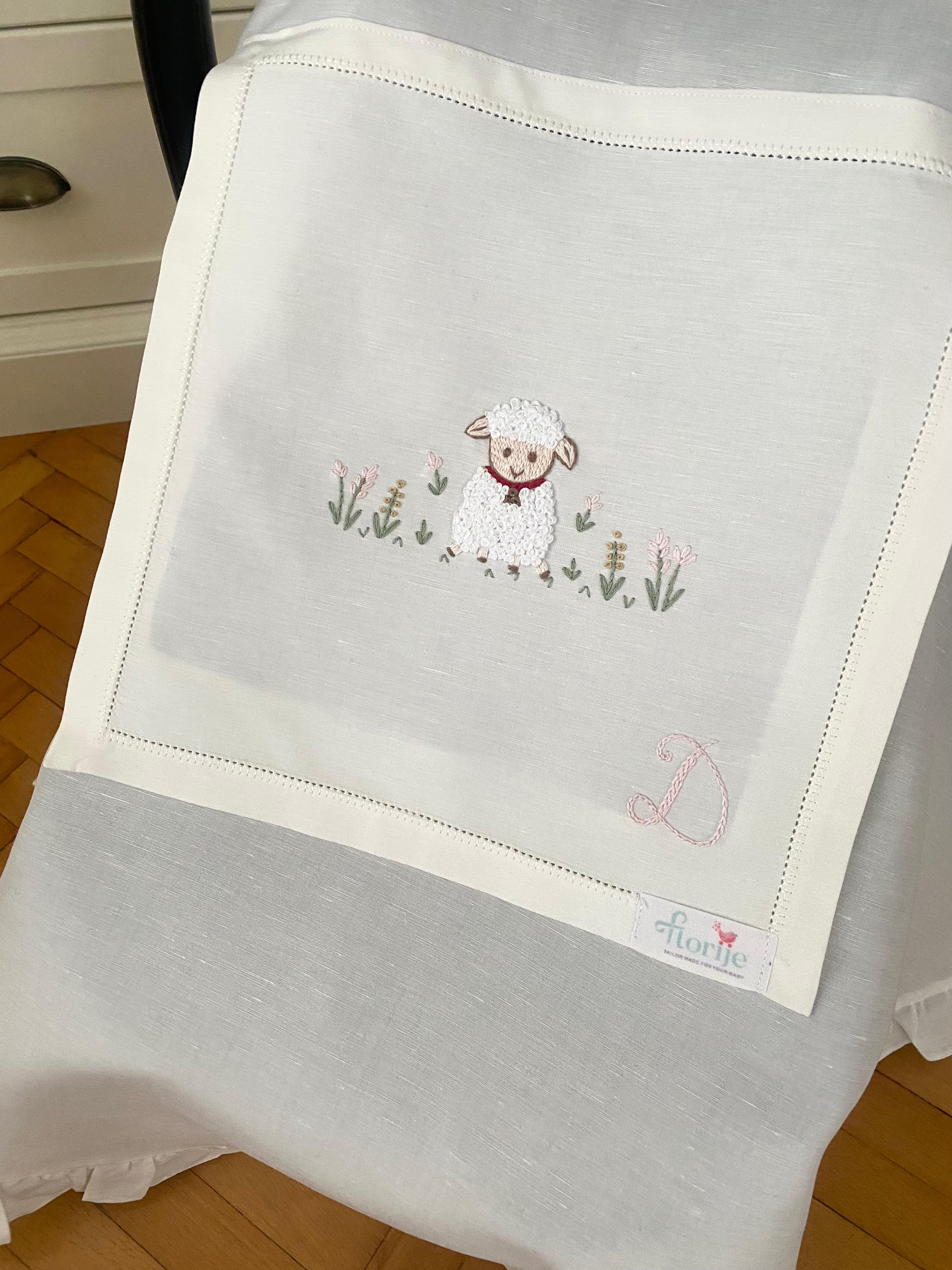 Keten Puset Örtüsü Kuzu Bej