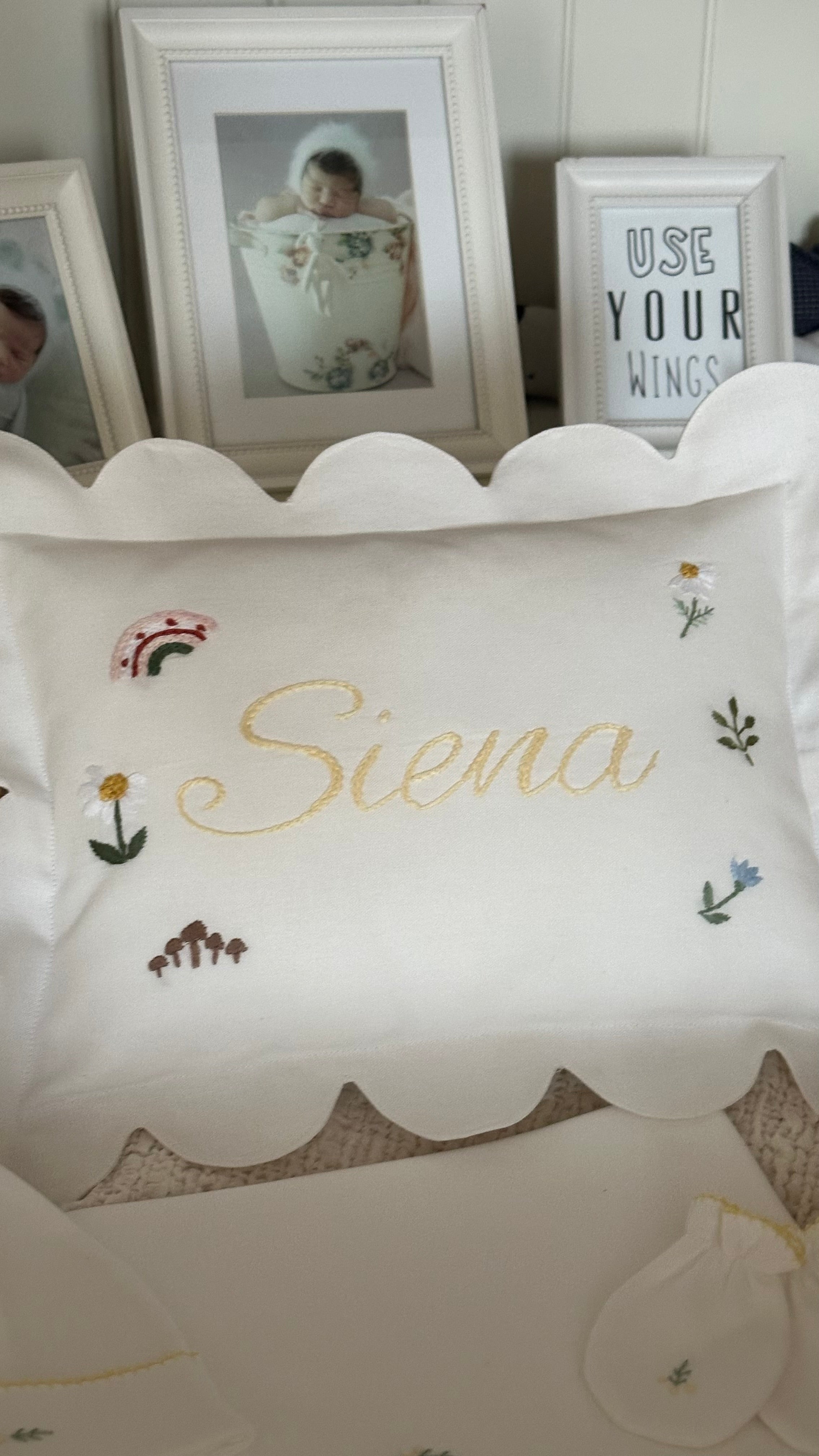 Kişiselleştirilmiş Keten Dilimli Bebek Yastığı