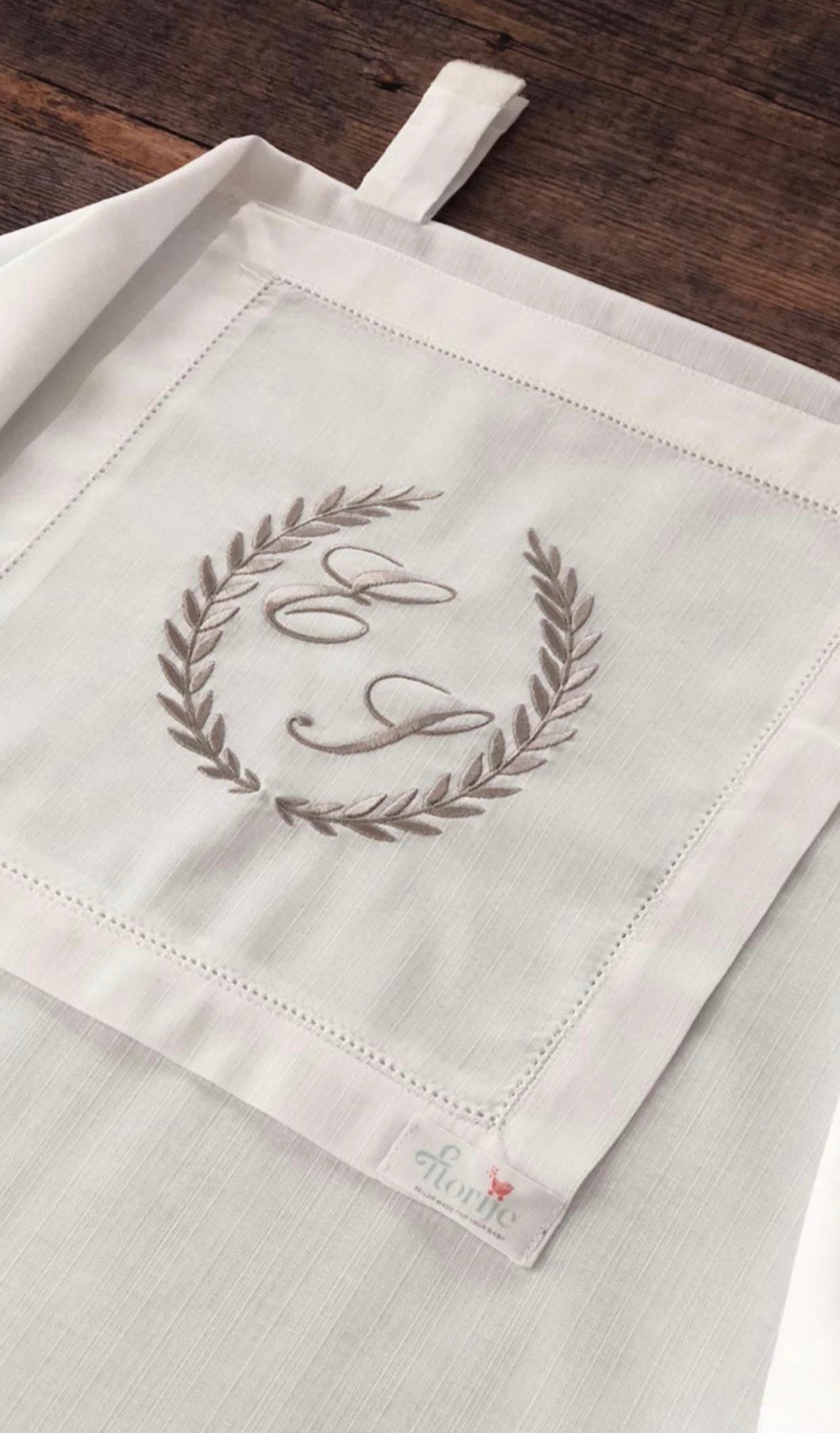 Keten Puset Örtüsü Çelenk Bej