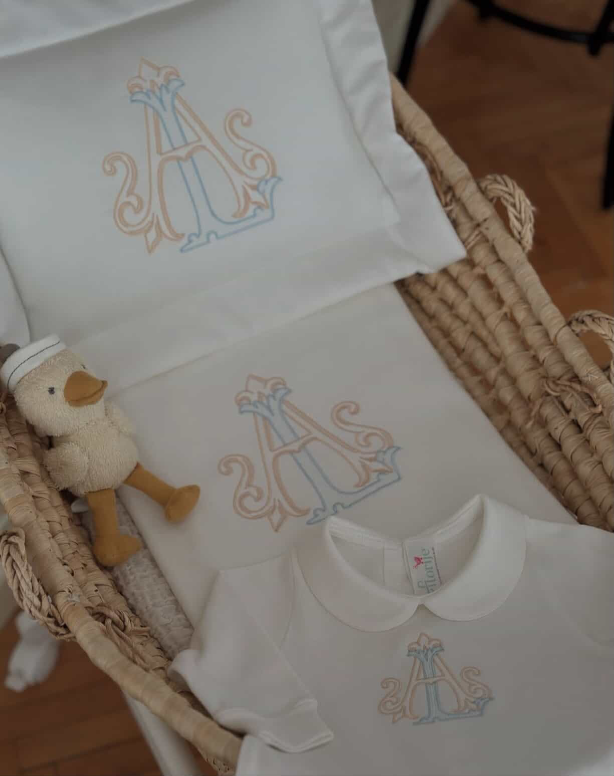 Monogram Nakışlı Hastane Çıkışı Seti
