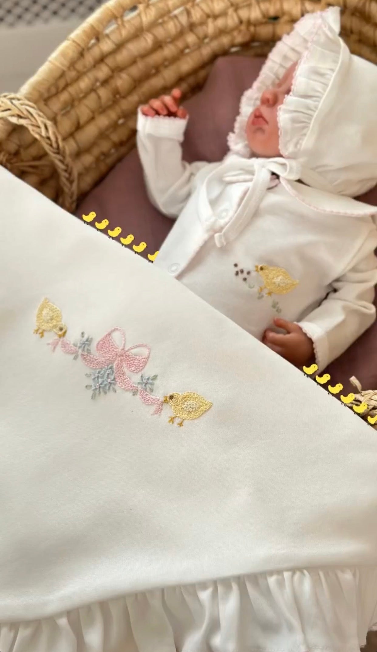 Little Chick Organik Yenidoğan Seti – Kroşeta Kenar Detaylı