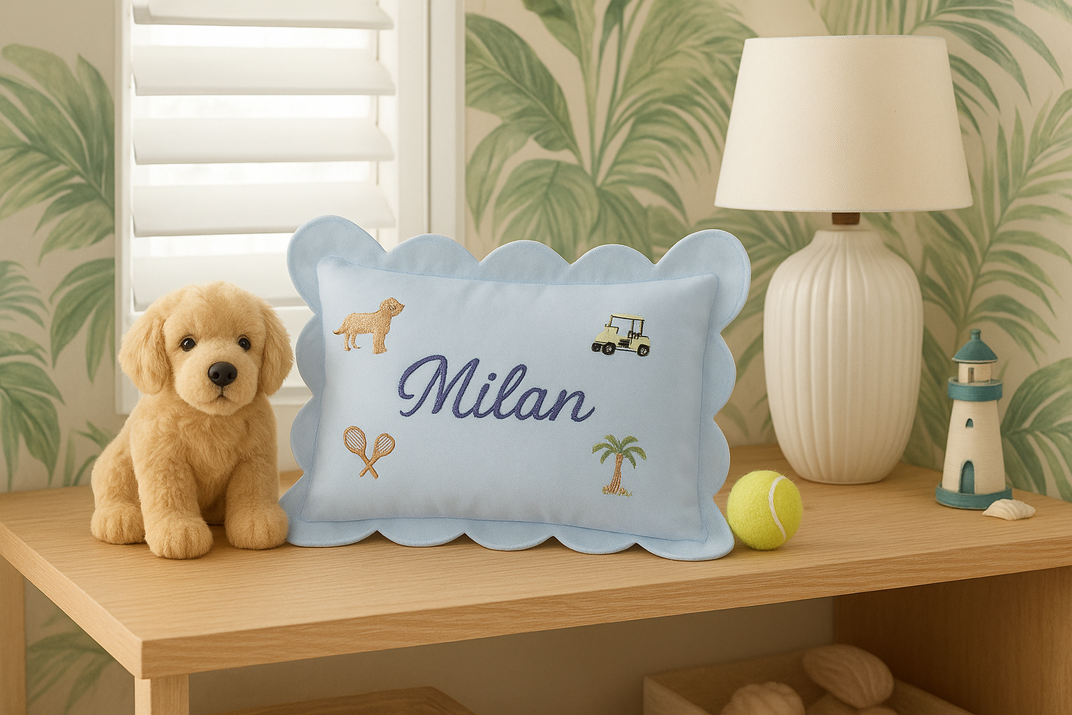 Kişiselleştirilmiş Keten Dilimli Bebek Yastığı