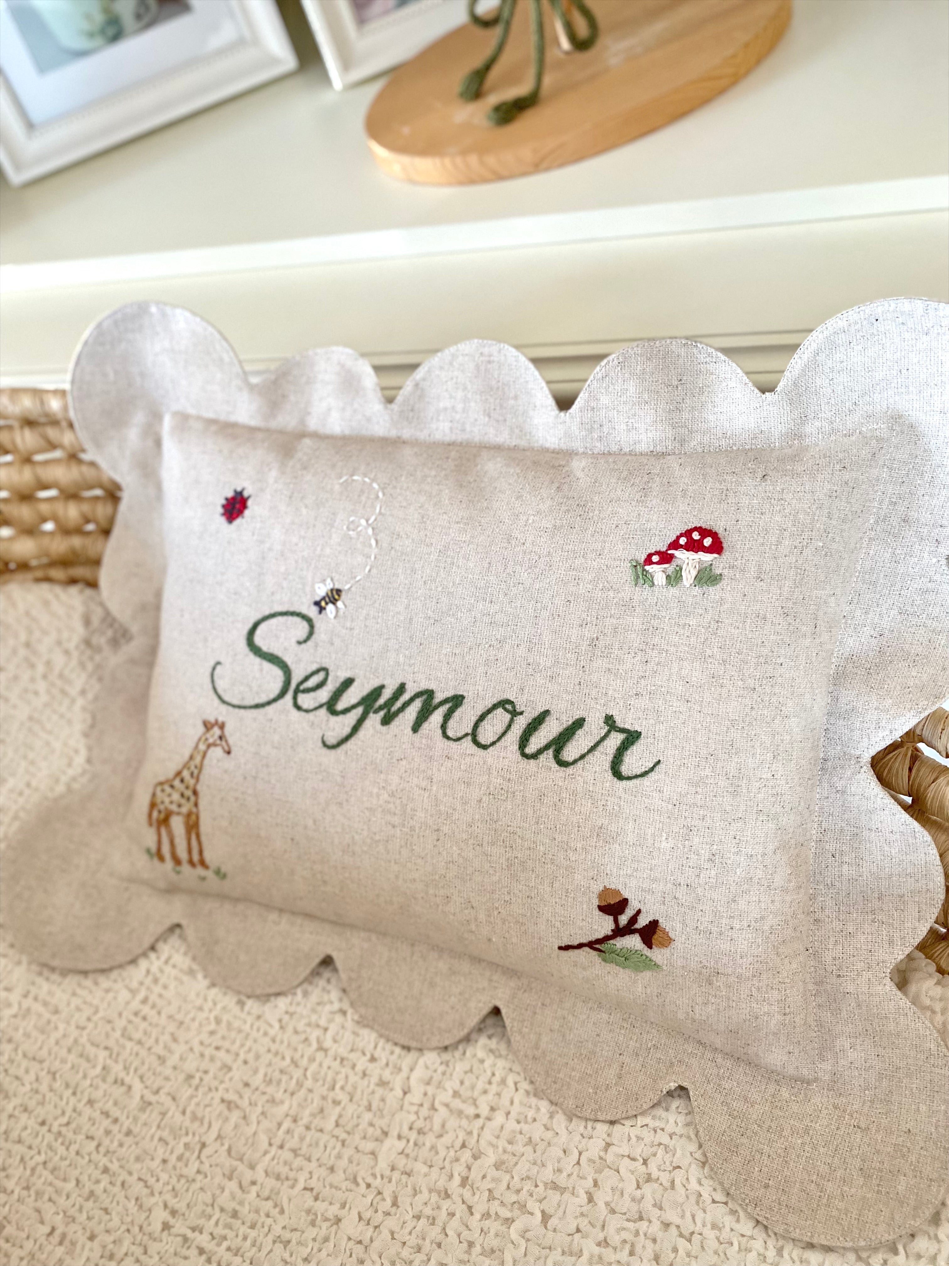 Kişiselleştirilmiş Keten Dilimli Bebek Yastığı