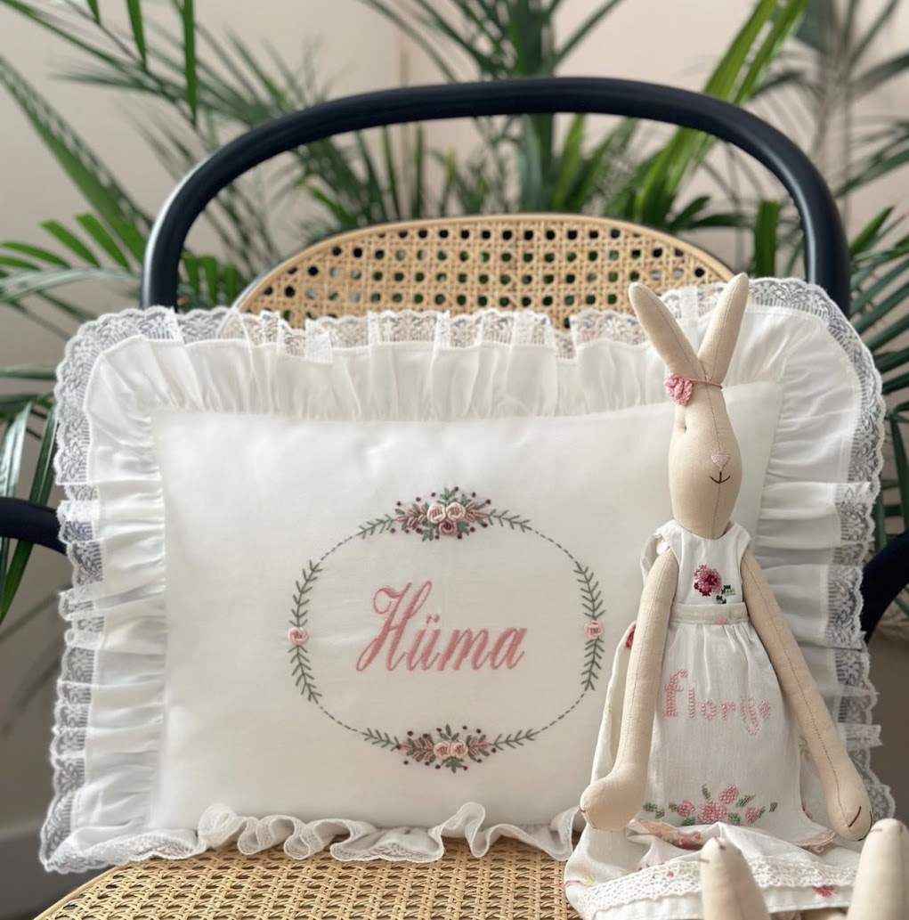 Dusty Rose Dekoratif Bebek Yastığı Oval Model - Gül Kurusu
