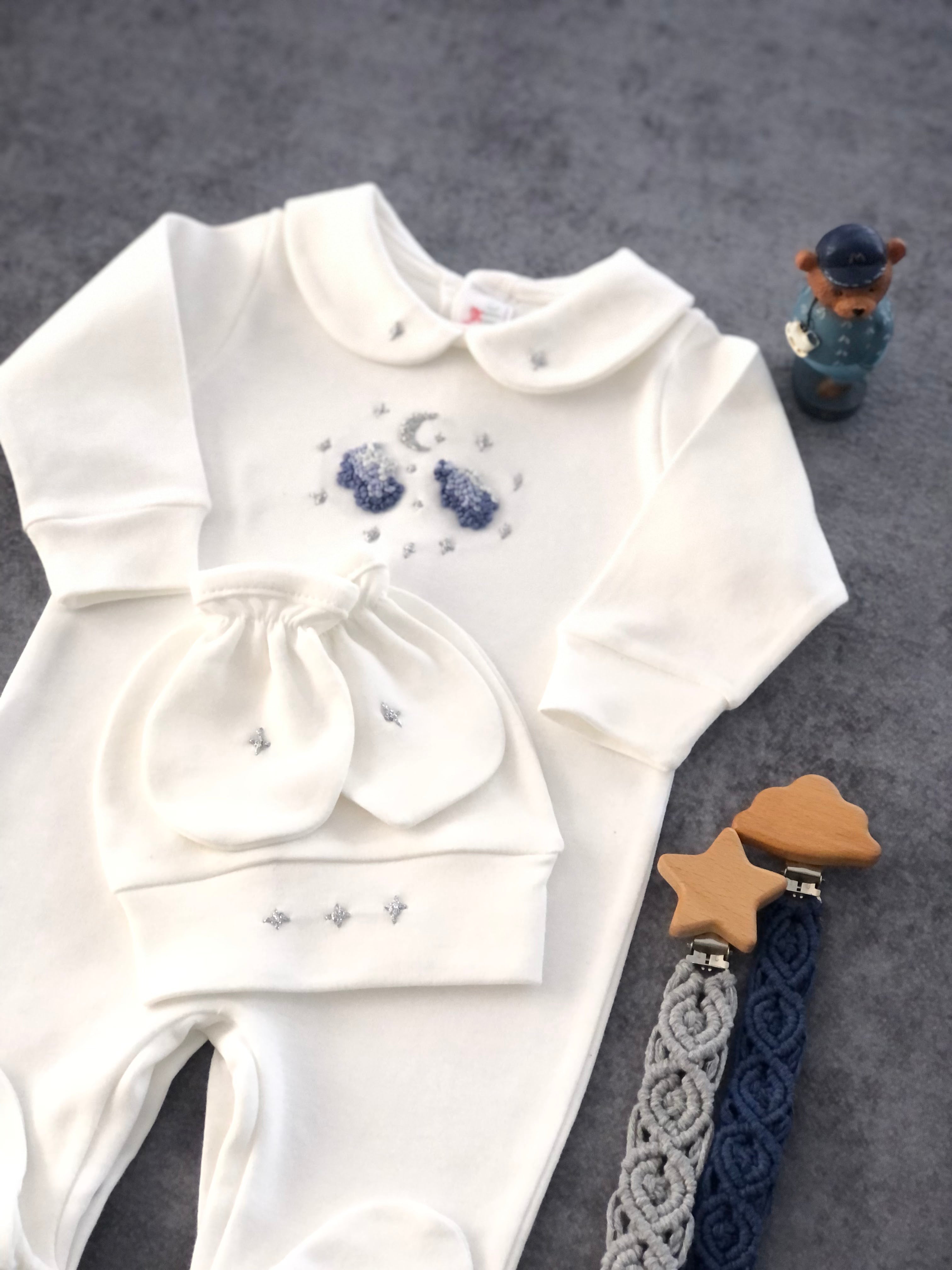 Twinkle El Işi Yenidoğan 3 Parça Tulum Seti Lacivert