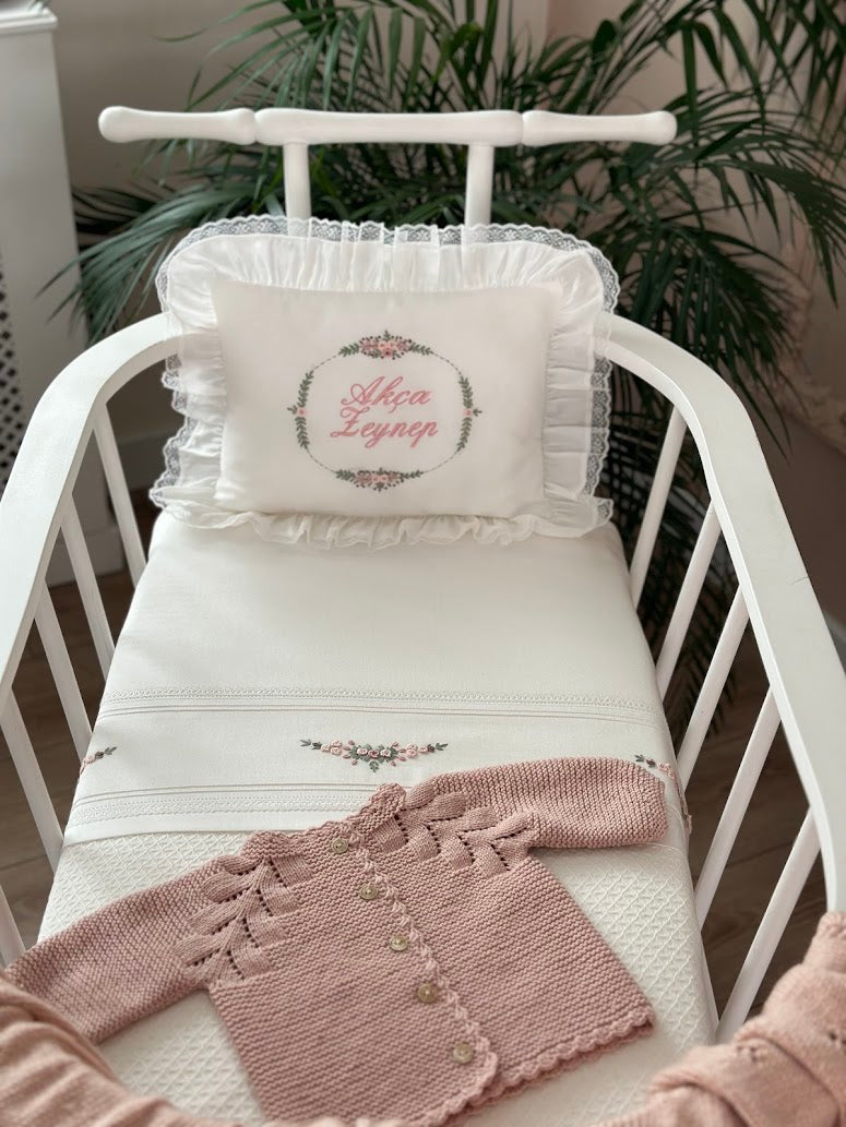Dusty Rose Dekoratif Bebek Yastığı Oval Model - Gül Kurusu