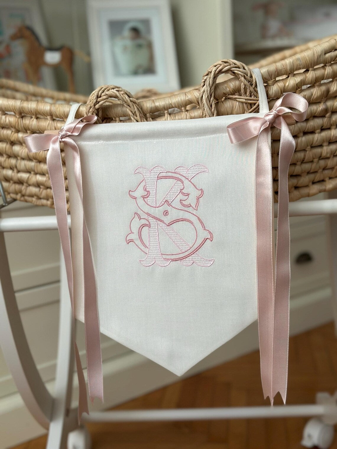 Kişiye Özel İsimli Keten Banner / Kapı Süsü Monogram