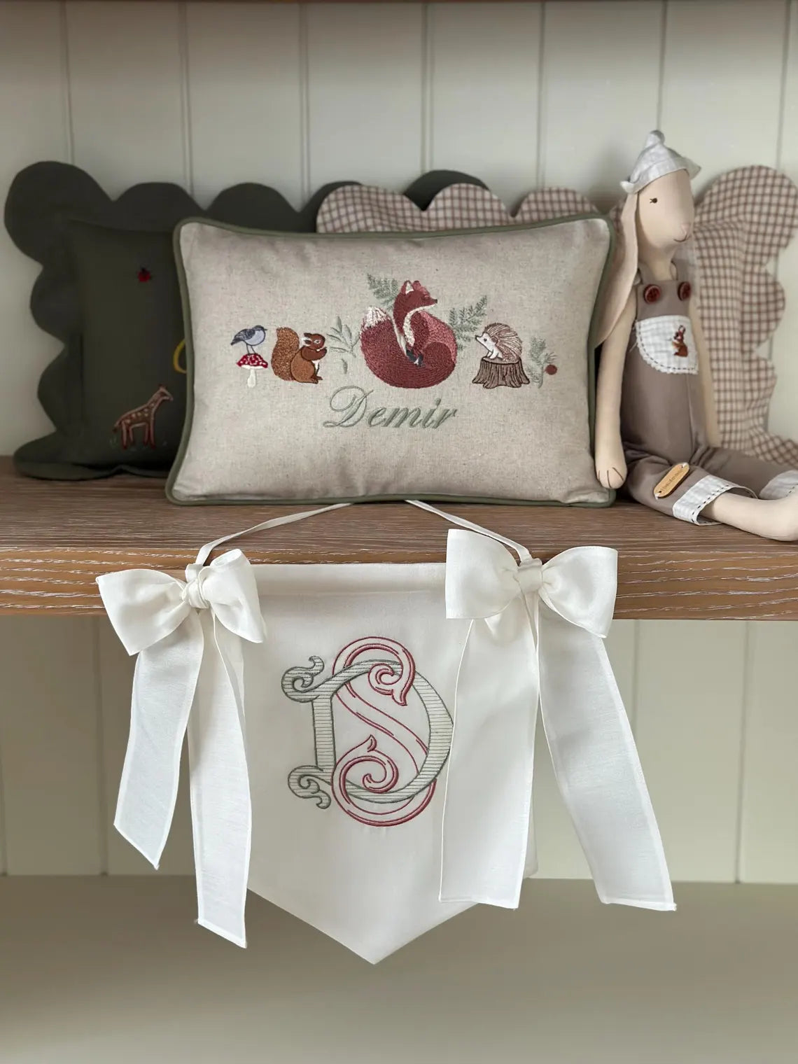 Kişiye Özel İsimli Keten Banner / Kapı Süsü Monogram