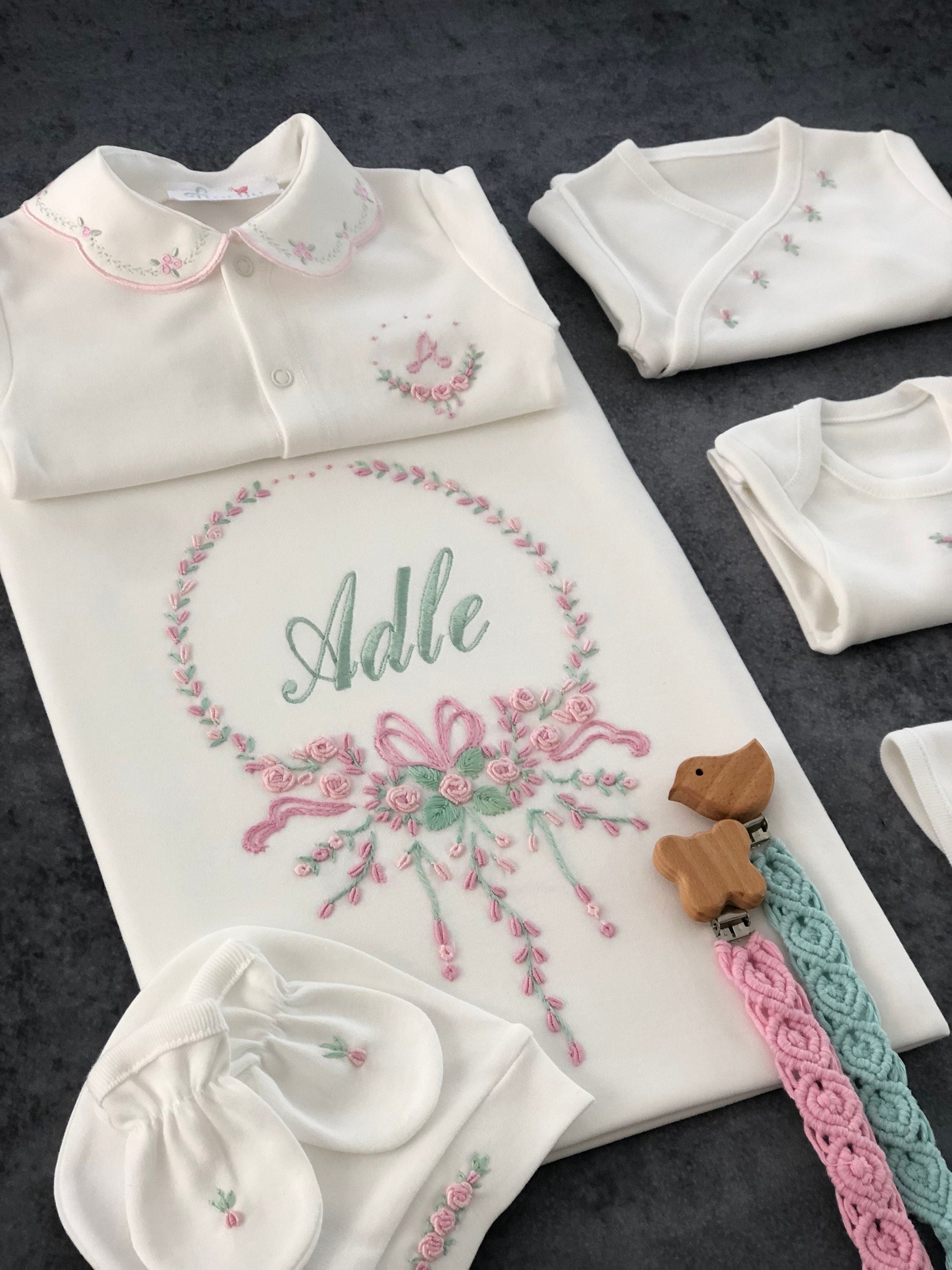 Damla Modeli Hastane Çıkışı Seti - Pembe&Mint