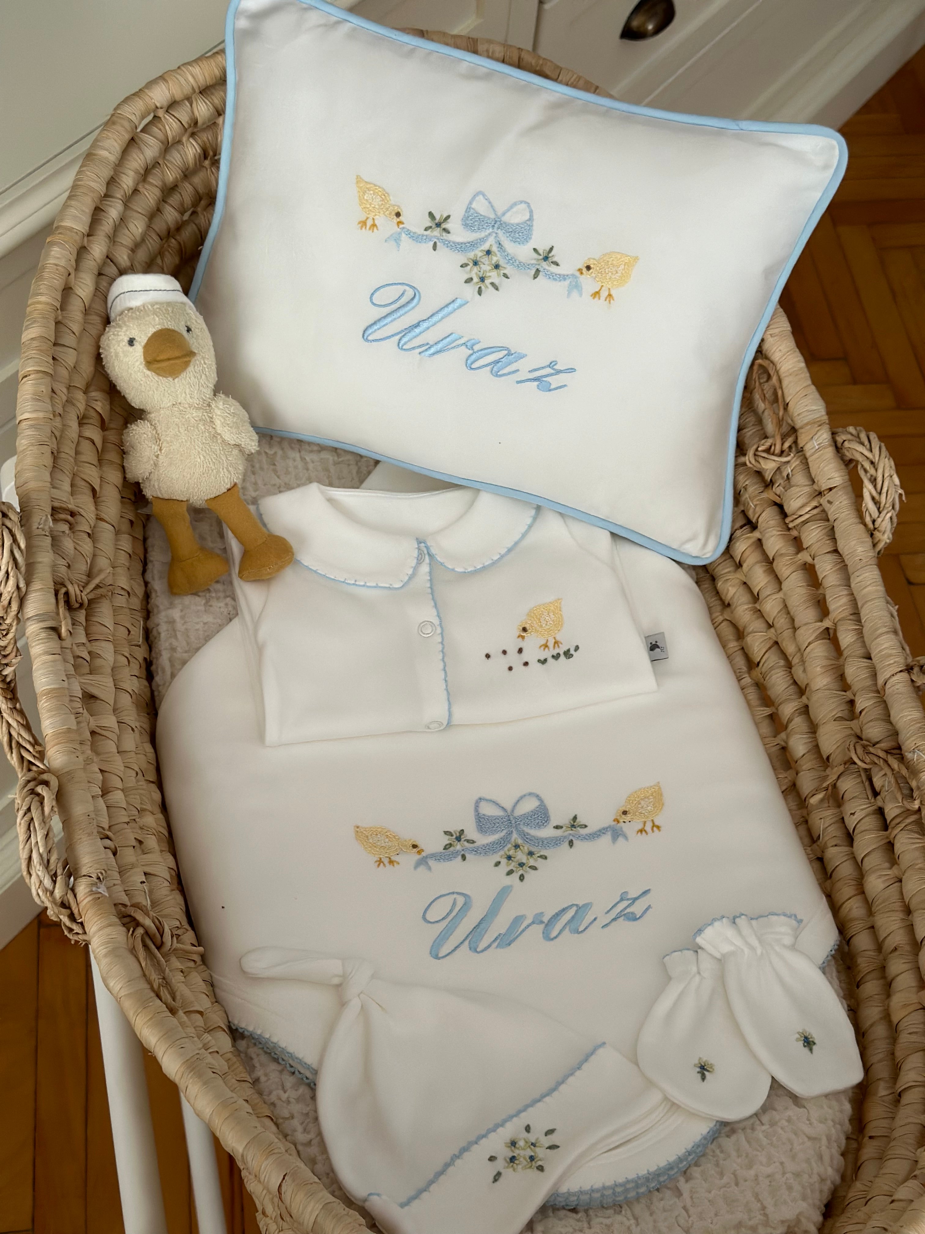 Little Chick Organik Yenidoğan Seti – Kroşeta Kenar Detaylı