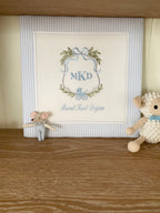 Rococo Embroidered Personalized Fabric Door Decoration | Named Baby Room Decor