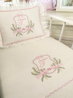 Hand Embroidered Name Blanket Set