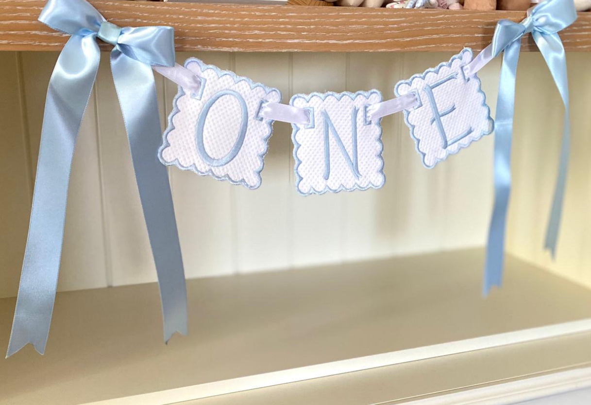 Personalized Machine Embroidered Baby Banner | Pennant | Door Decoration