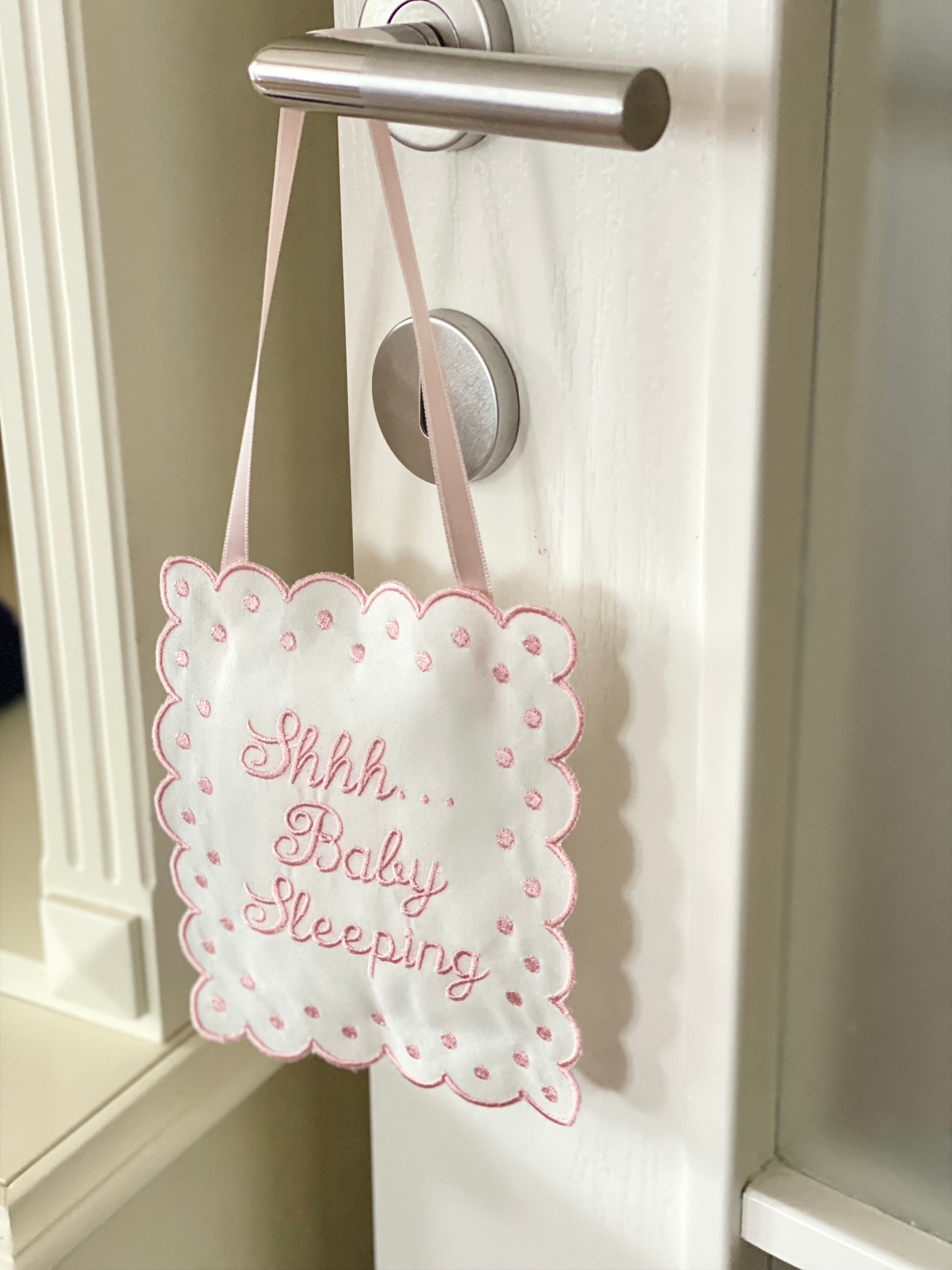 Kişiye Özel Keten “Baby Sleeping” Kapı Yastığı