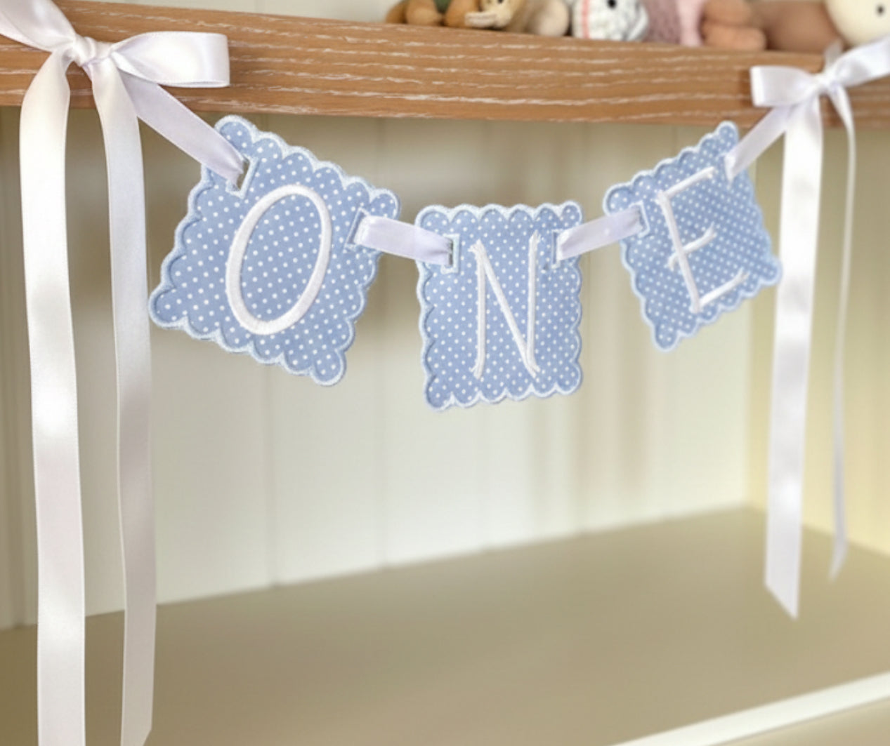 Personalized Machine Embroidered Baby Banner | Pennant | Door Decoration