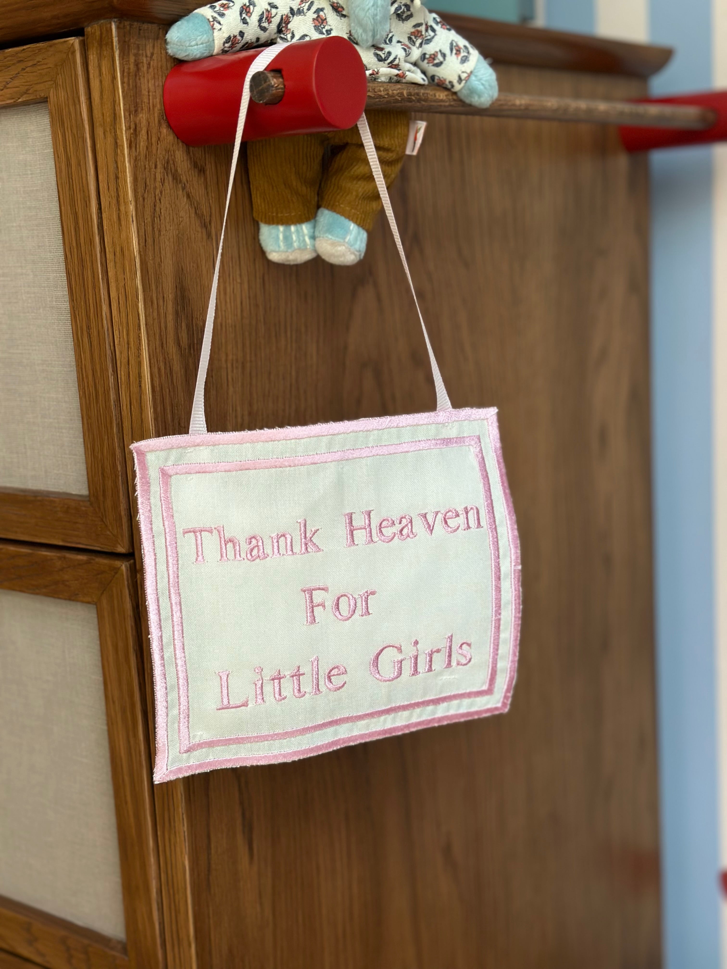 Personalized Linen "Baby Sleeping" Door Pillow