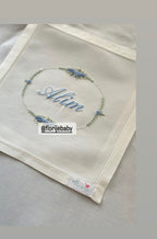 Keten Puset Örtüsü Oval Model Mavili