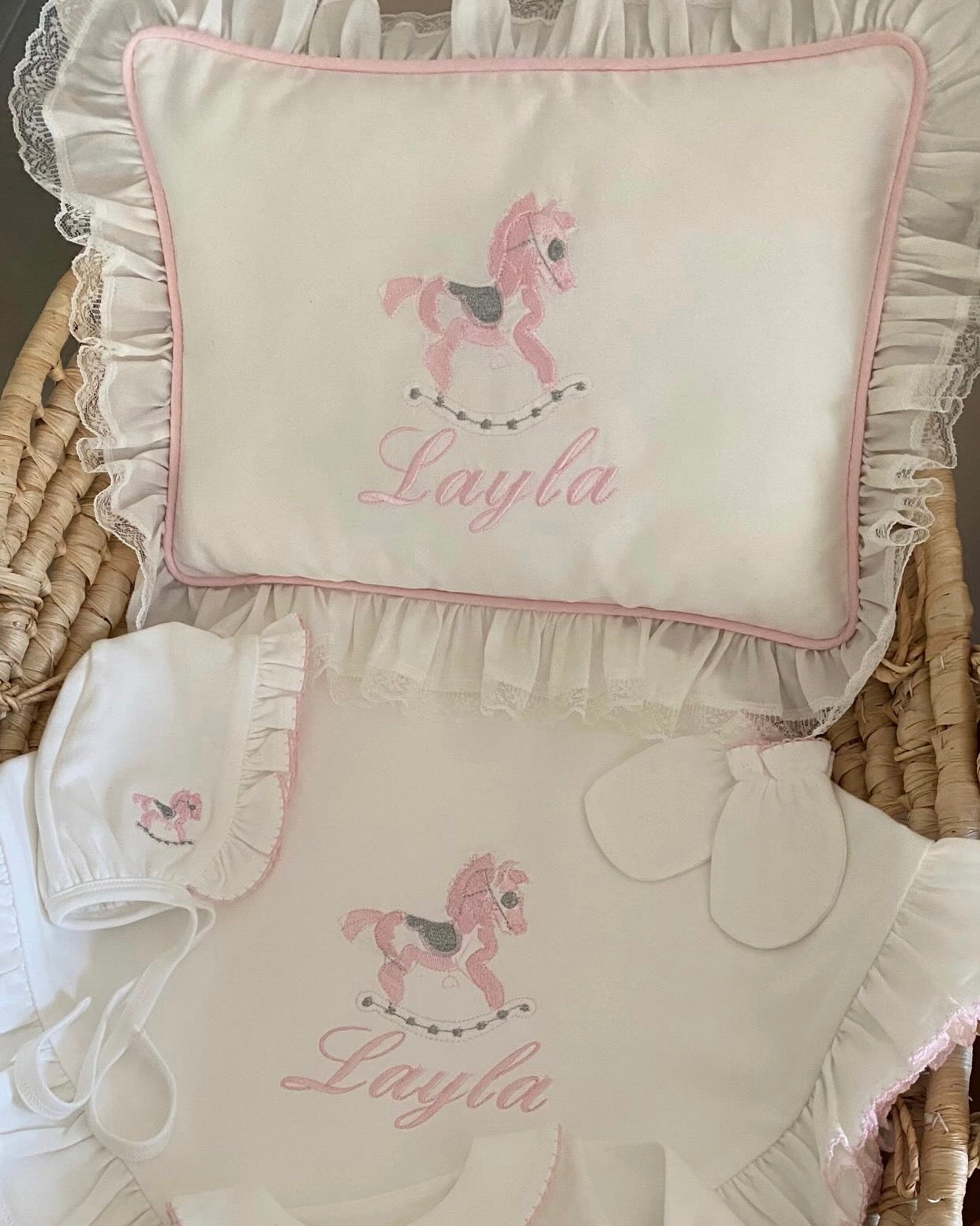 Carousel Model Decorative Baby Pillow - Pink