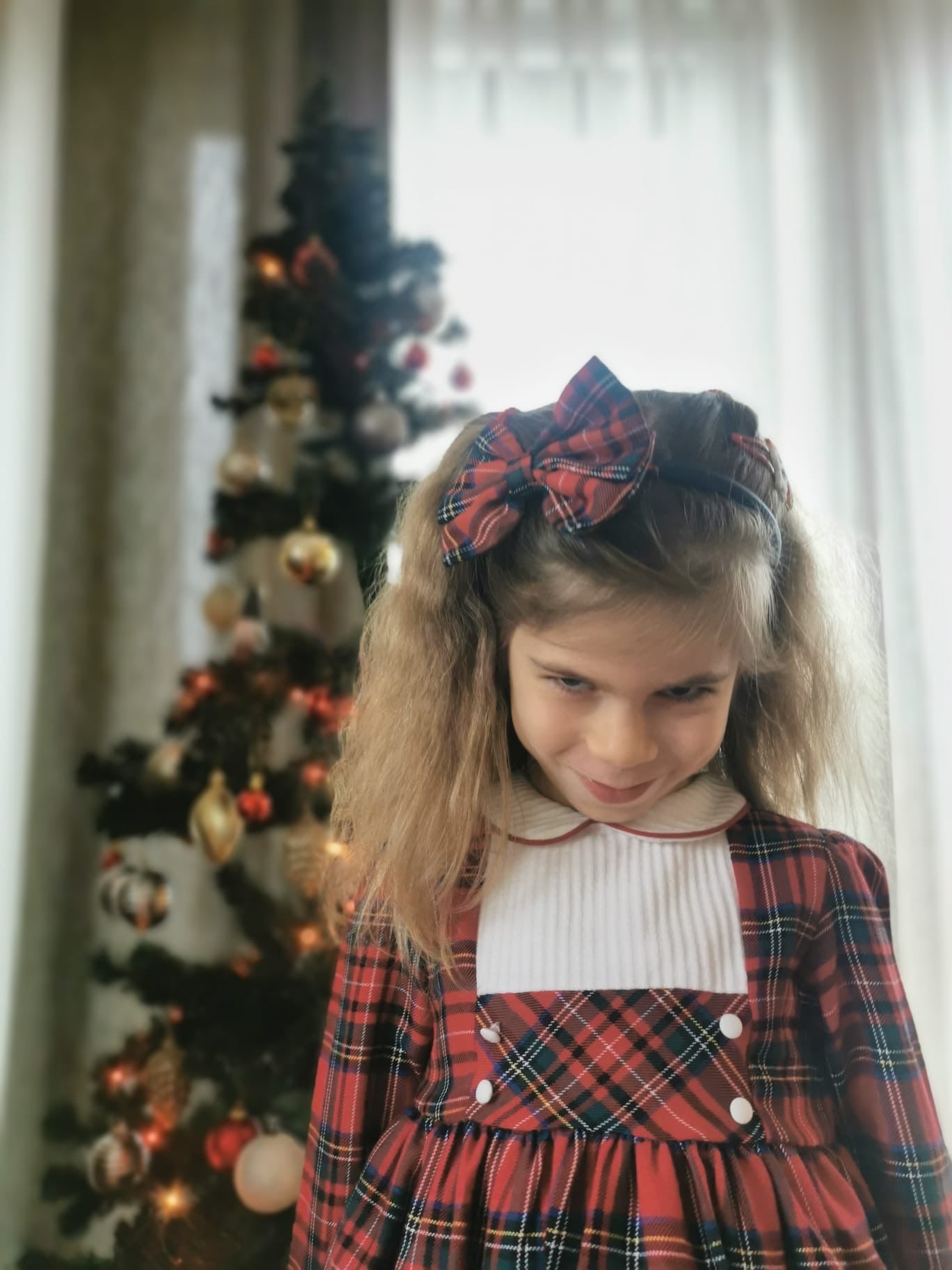 Elena– Red Plaid Baby Girl Dress | Christmas Dress for 2-5 Years Olds - Includes Hairband