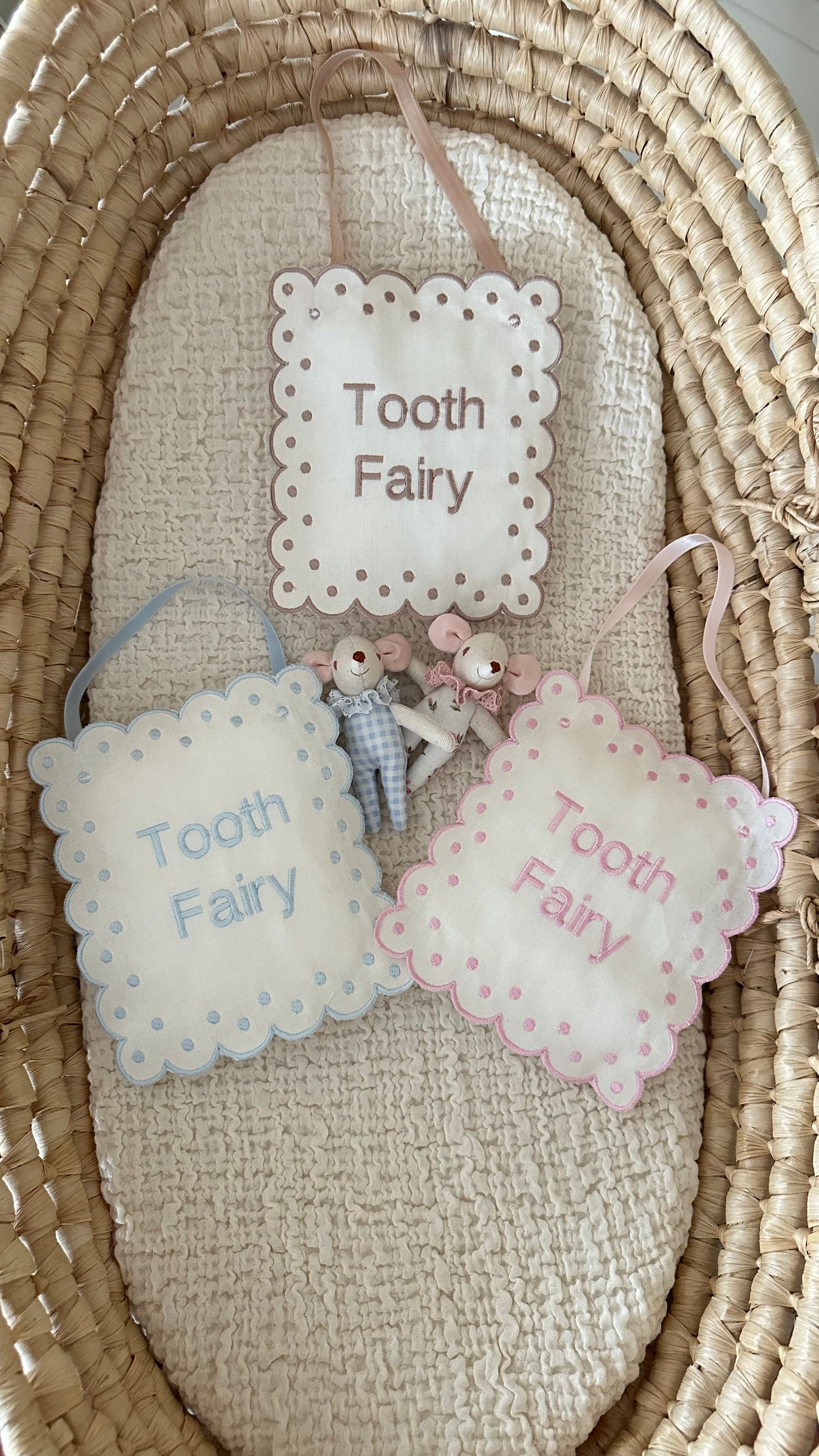 Personalized Linen Tooth Fairy Door Pillow | Tooth Fairy Pillow
