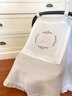 Keten Puset Örtüsü Oval Model Lila/Pembe