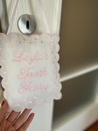 Personalized Linen Tooth Fairy Door Pillow | Tooth Fairy Pillow