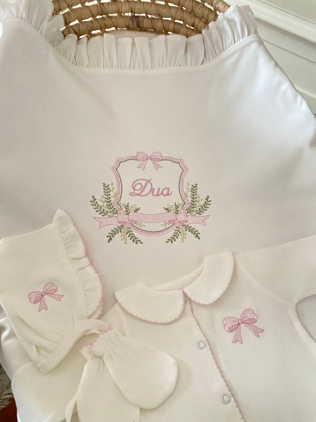Ribbon Harfli Organik Yenidoğan Seti