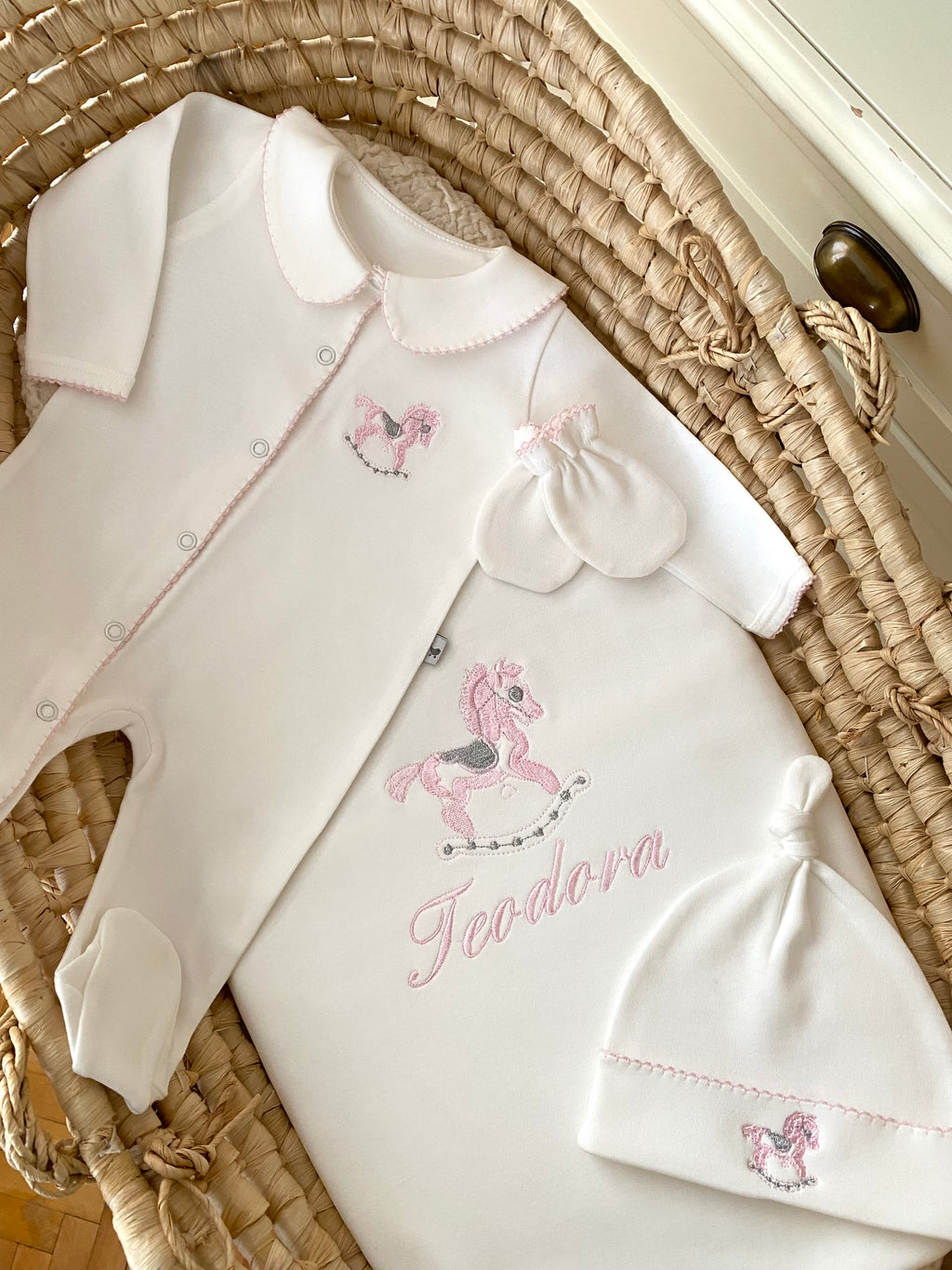 Carousel Kız Bebek Organik Yenidoğan Seti Pembe