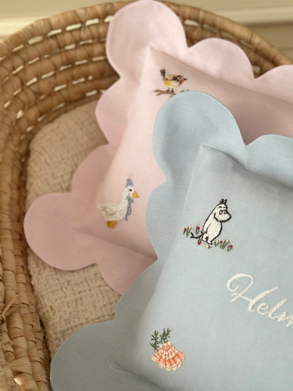 Kişiselleştirilmiş Keten Dilimli Bebek Yastığı