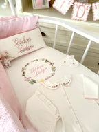 Red Wreath Named Organic Newborn Set