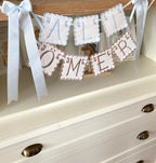 Personalized Machine Embroidered Baby Banner | Pennant | Door Decoration