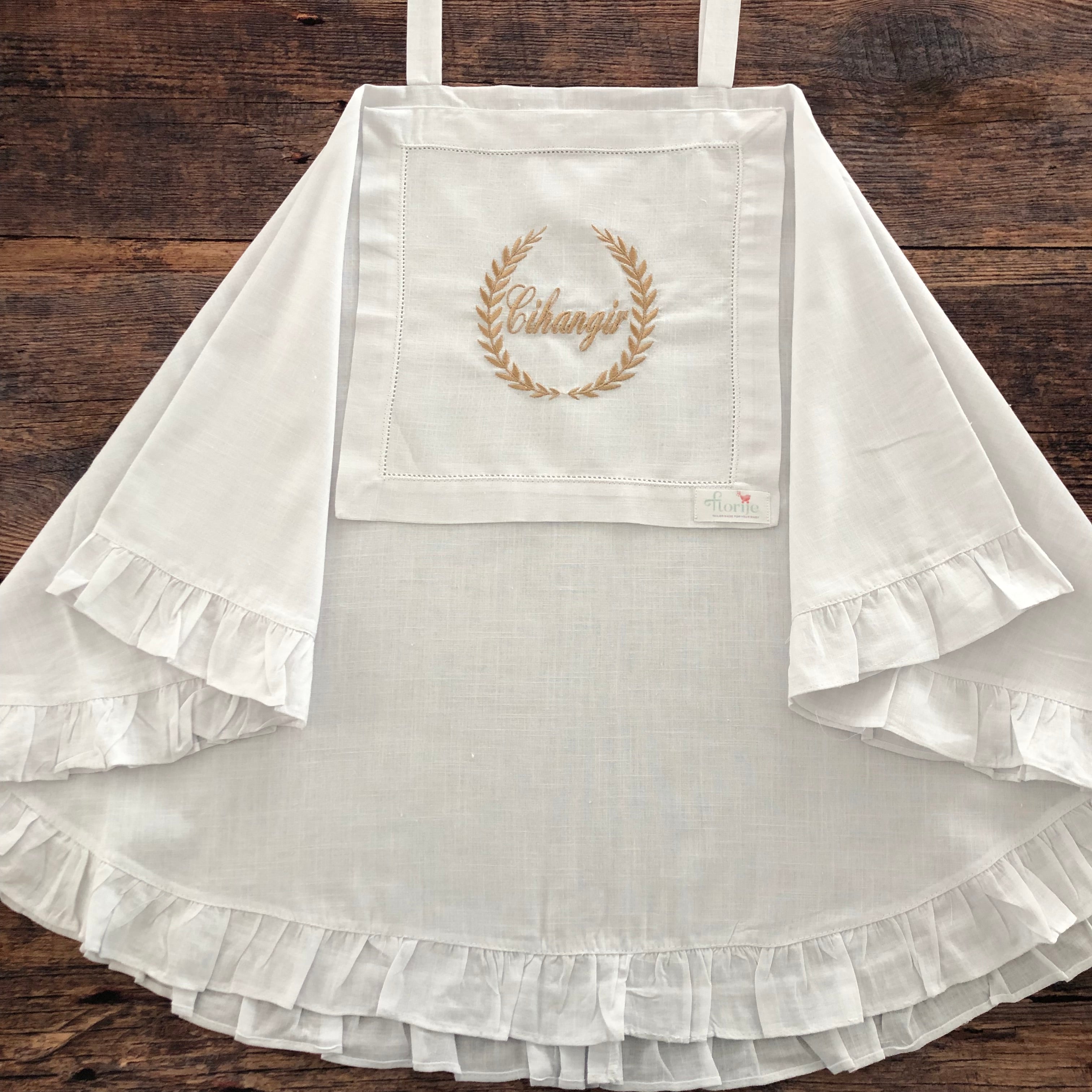 Keten Puset Örtüsü Çelenk Bej