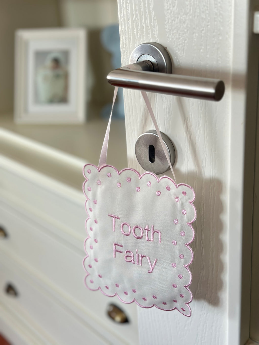 Personalized Linen Tooth Fairy Door Pillow | Tooth Fairy Pillow
