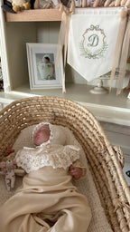 Salmon Wide Lace Detailed Baby Girl Romper