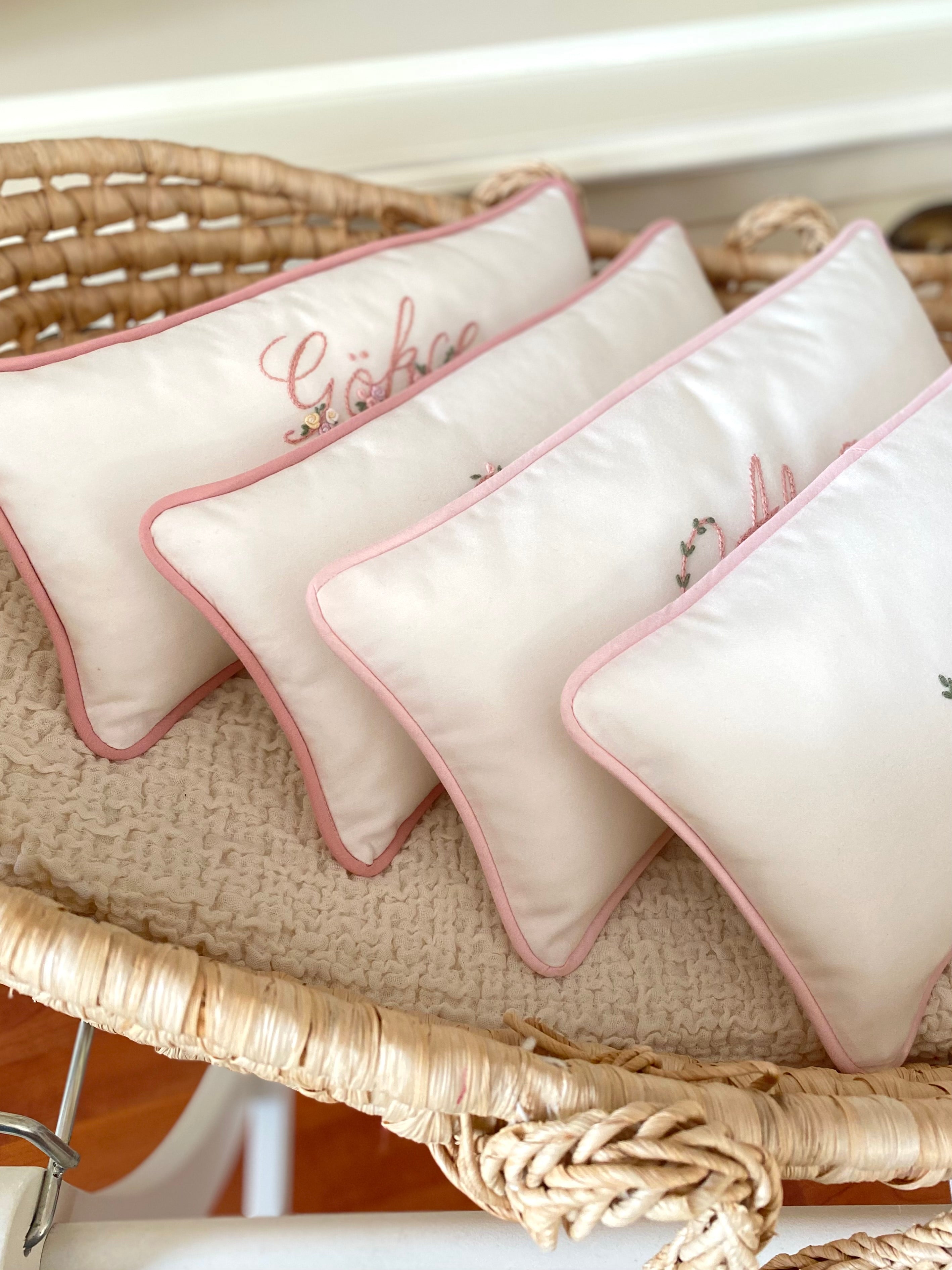 Personalized Rococo Embroidered Baby Pillow