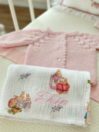 Peter Rabbit Serisi Çok Amaçlı Bebek Müslin Örtüsü Pembe