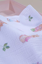 Peter Rabbit Serisi Çok Amaçlı Bebek Müslin Örtüsü Pembe