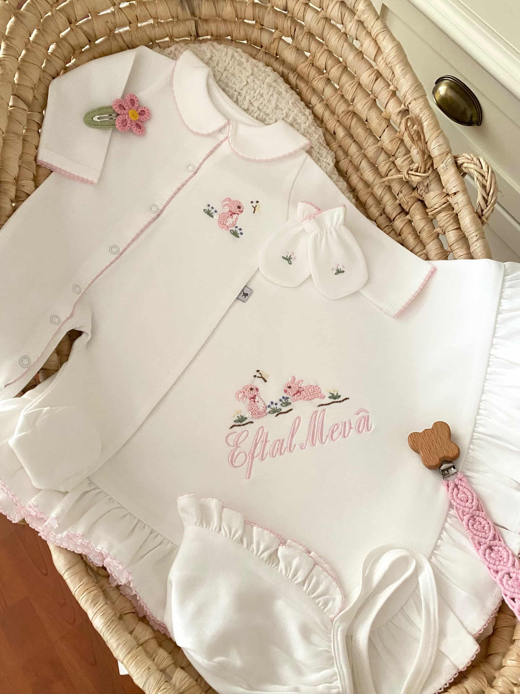 Rabbit Pink Organik Yenidoğan Seti