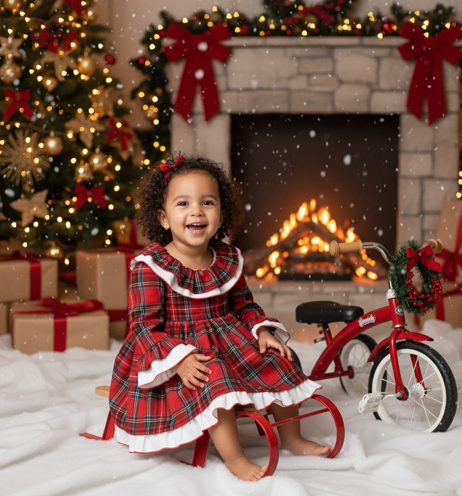 Maria – Red Plaid Baby Girl Christmas Dress 6-24 Months
