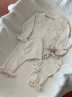 Pure 5 Parça Triko Yenidoğan Bebek Seti – Krem