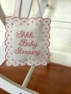 Kişiye Özel Keten “Baby Sleeping” Kapı Yastığı