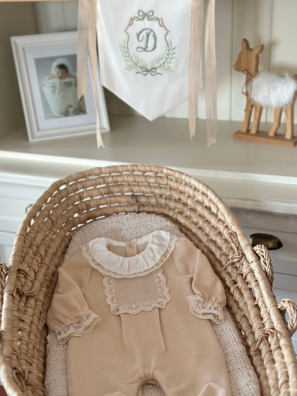 Lace Baby Girl Jumpsuit – Powder &amp; Salmon