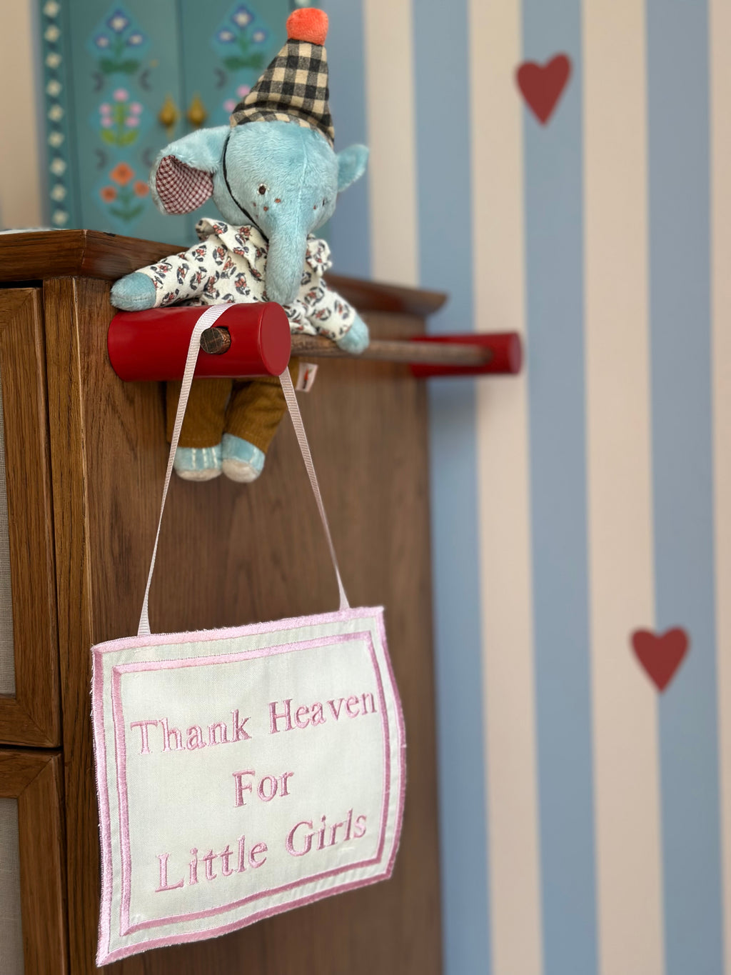 Personalized Linen "Baby Sleeping" Door Pillow