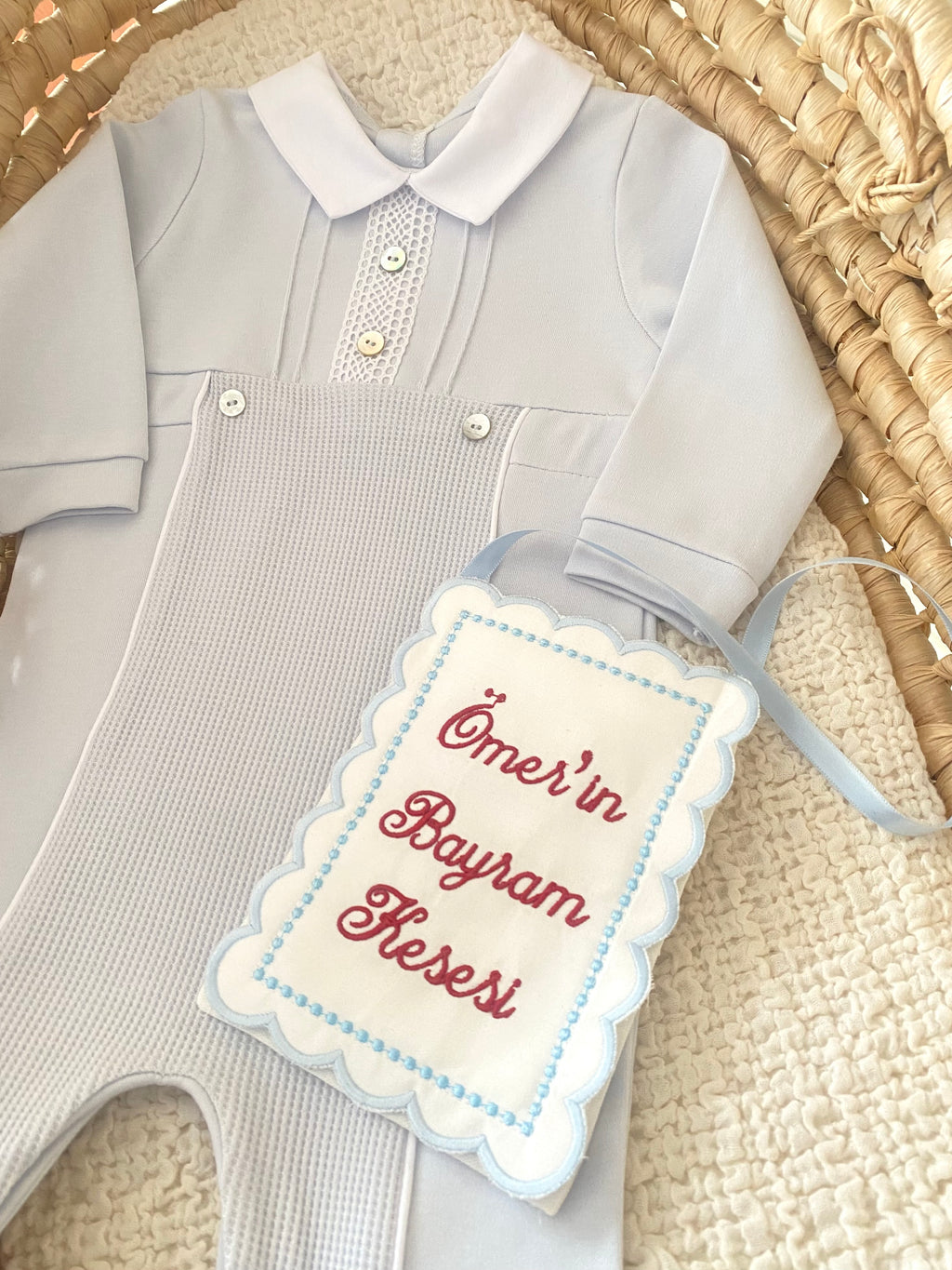Kişiye Özel Bayram Kesesi Mavi Çerçeve