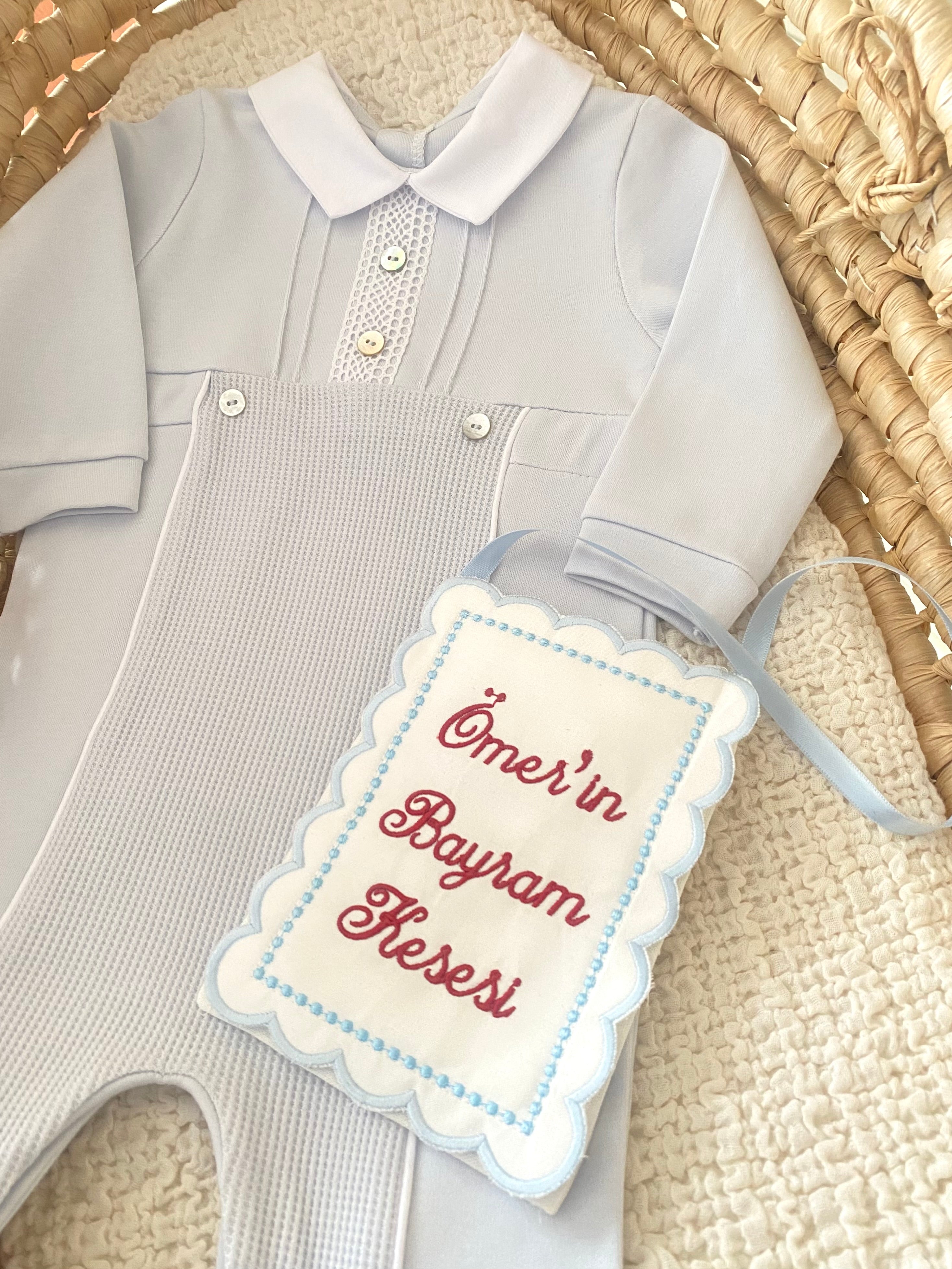 Kişiye Özel Bayram Kesesi Mavi Çerçeve